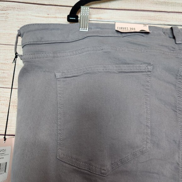 NYDJ Slim Straight Gray Jeans Curves 360 Side Ankle Slits Women's Size 26 NWT - Picture 16 of 16